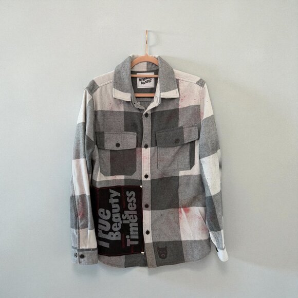 BROKEN BANDIT CUSTOM ONE OF A KIND UPCYCLED FLANNEL - Picture 4 of 12